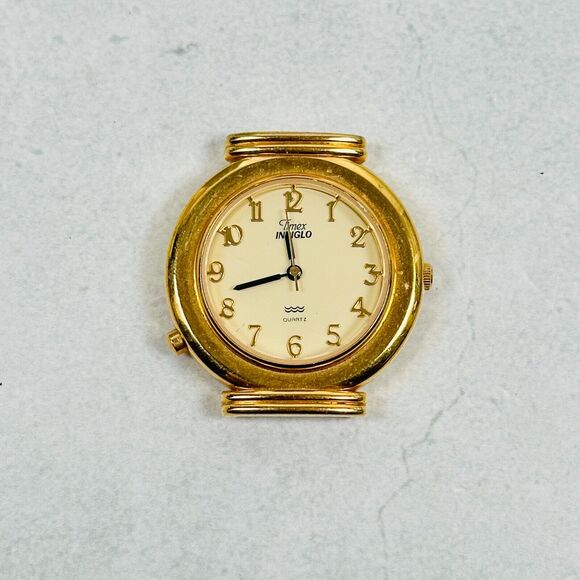 Timex Accessories - VTG Timex Watch Womens 34mm Gold Tone Indiglo Water Resistant Quartz New Battery